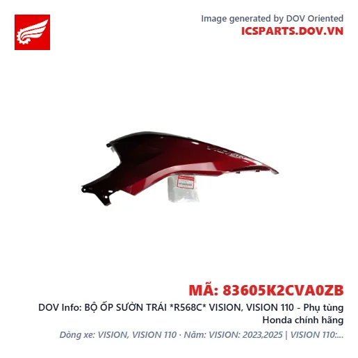 BỘ ỐP SƯỜN TRÁI *R568C* VISION, VISION 110 - Phụ tùng Honda chính hãng