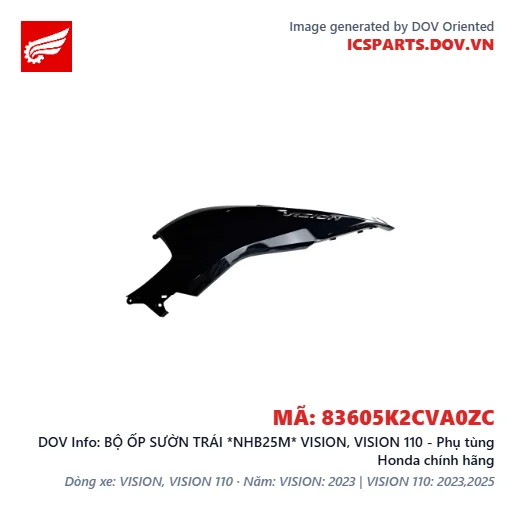 BỘ ỐP SƯỜN TRÁI *NHB25M* VISION, VISION 110 - Phụ tùng Honda chính hãng