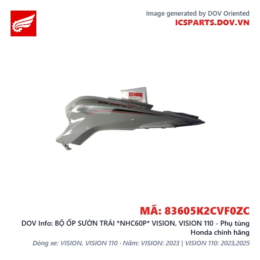 BỘ ỐP SƯỜN TRÁI *NHC60P* VISION, VISION 110 - Phụ tùng Honda chính hãng