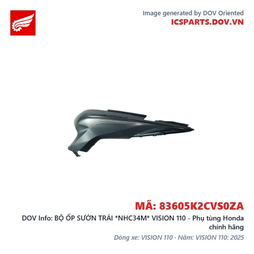 BỘ ỐP SƯỜN TRÁI *NHC34M* VISION 110 - Phụ tùng Honda chính hãng