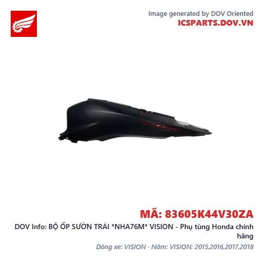 BỘ ỐP SƯỜN TRÁI *NHA76M* VISION - Phụ tùng Honda chính hãng