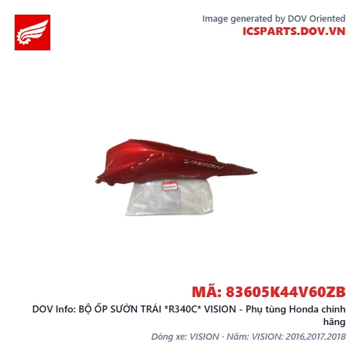 BỘ ỐP SƯỜN TRÁI *R340C* VISION - Phụ tùng Honda chính hãng