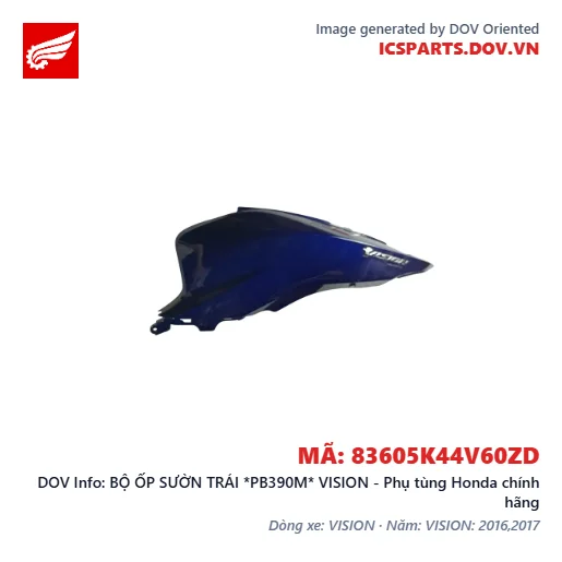 BỘ ỐP SƯỜN TRÁI *PB390M* VISION - Phụ tùng Honda chính hãng