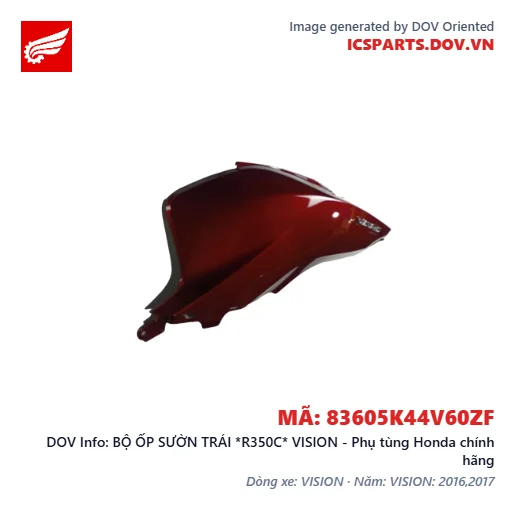 BỘ ỐP SƯỜN TRÁI *R350C* VISION - Phụ tùng Honda chính hãng
