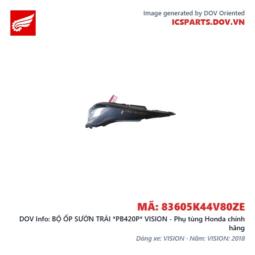 BỘ ỐP SƯỜN TRÁI *PB420P* VISION - Phụ tùng Honda chính hãng