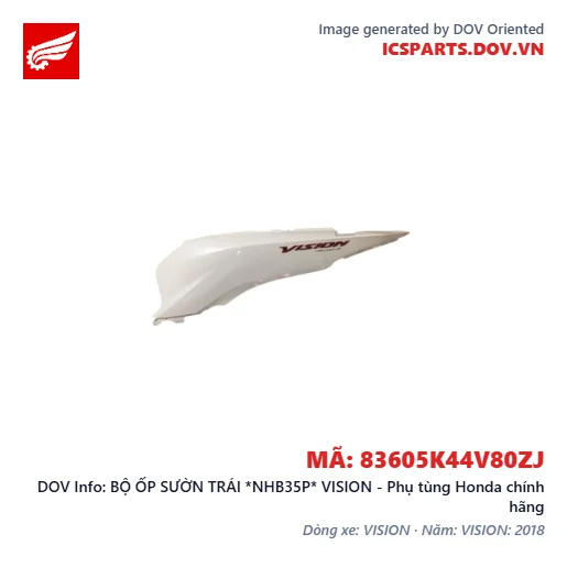 BỘ ỐP SƯỜN TRÁI *NHB35P* VISION - Phụ tùng Honda chính hãng