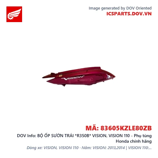 BỘ ỐP SƯỜN TRÁI *R350B* VISION, VISION 110 - Phụ tùng Honda chính hãng