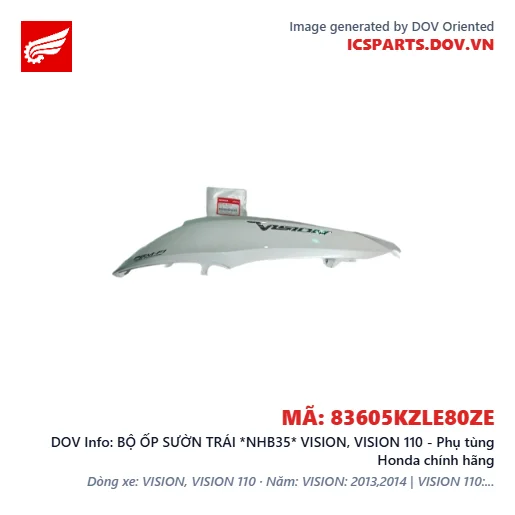 BỘ ỐP SƯỜN TRÁI *NHB35* VISION, VISION 110 - Phụ tùng Honda chính hãng