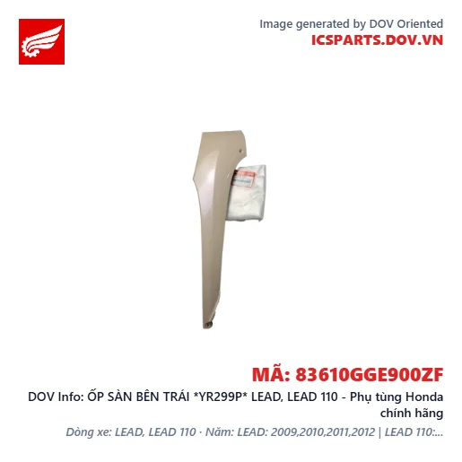 ỐP SÀN BÊN TRÁI *YR299P* LEAD, LEAD 110 - Phụ tùng Honda chính hãng