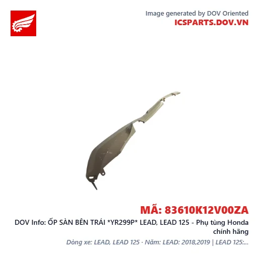 ỐP SÀN BÊN TRÁI *YR299P* LEAD, LEAD 125 - Phụ tùng Honda chính hãng