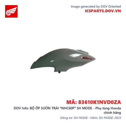 BỘ ỐP SƯỜN TRÁI *NHC60P* SH MODE - Phụ tùng Honda chính hãng