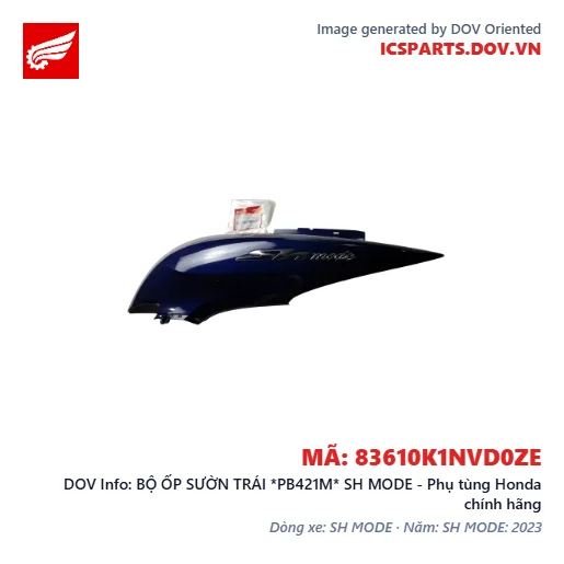 BỘ ỐP SƯỜN TRÁI *PB421M* SH MODE - Phụ tùng Honda chính hãng
