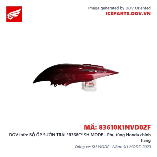 BỘ ỐP SƯỜN TRÁI *R368C* SH MODE - Phụ tùng Honda chính hãng