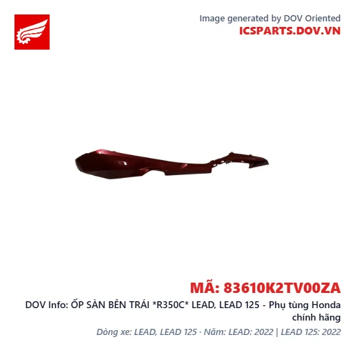 ỐP SÀN BÊN TRÁI *R350C* LEAD, LEAD 125 - Phụ tùng Honda chính hãng
