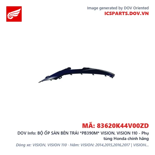 BỘ ỐP SÀN BÊN TRÁI *PB390M* VISION, VISION 110 - Phụ tùng Honda chính hãng