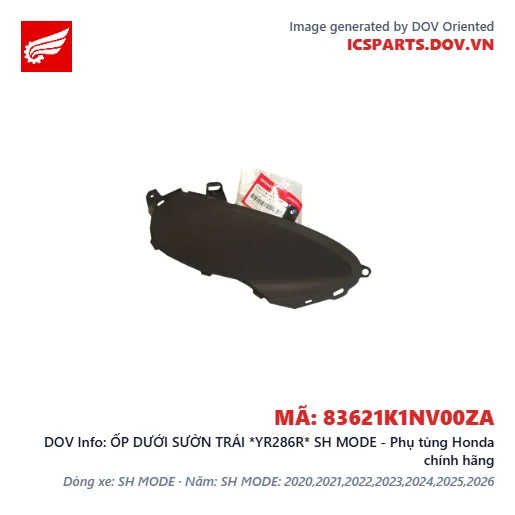 ỐP DƯỚI SƯỜN TRÁI *YR286R* SH MODE - Phụ tùng Honda chính hãng