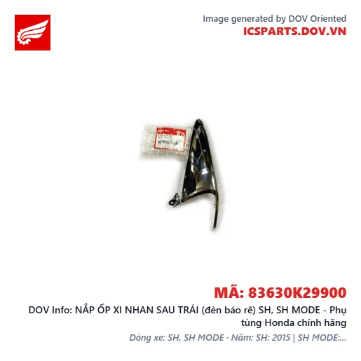 NẮP ỐP XI NHAN SAU TRÁI (đèn báo rẽ) SH, SH MODE - Phụ tùng Honda chính hãng