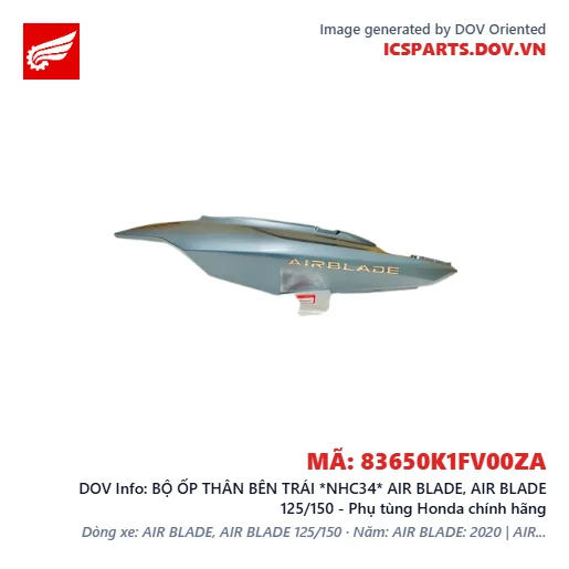 BỘ ỐP THÂN BÊN TRÁI *NHC34* AIR BLADE, AIR BLADE 125/150 - Phụ tùng Honda chính hãng