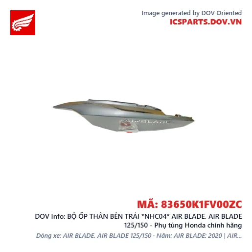 BỘ ỐP THÂN BÊN TRÁI *NHC04* AIR BLADE, AIR BLADE 125/150 - Phụ tùng Honda chính hãng