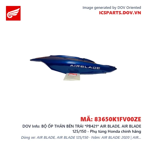 BỘ ỐP THÂN BÊN TRÁI *PB421* AIR BLADE, AIR BLADE 125/150 - Phụ tùng Honda chính hãng