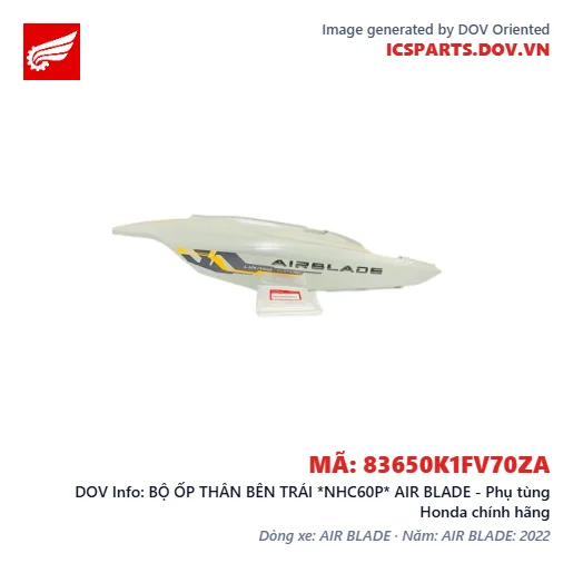 BỘ ỐP THÂN BÊN TRÁI *NHC60P* AIR BLADE - Phụ tùng Honda chính hãng