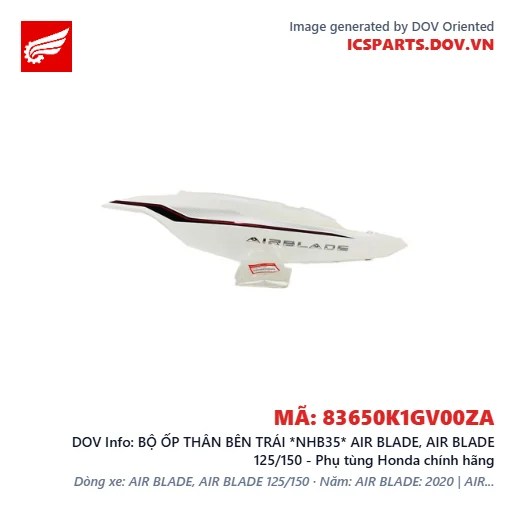 BỘ ỐP THÂN BÊN TRÁI *NHB35* AIR BLADE, AIR BLADE 125/150 - Phụ tùng Honda chính hãng