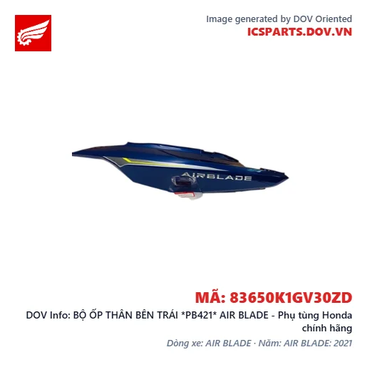 BỘ ỐP THÂN BÊN TRÁI *PB421* AIR BLADE - Phụ tùng Honda chính hãng