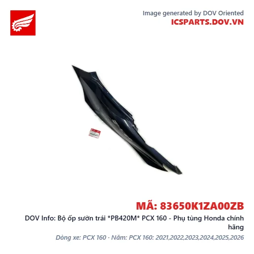Bộ ốp sườn trái *PB420M* PCX 160 - Phụ tùng Honda chính hãng
