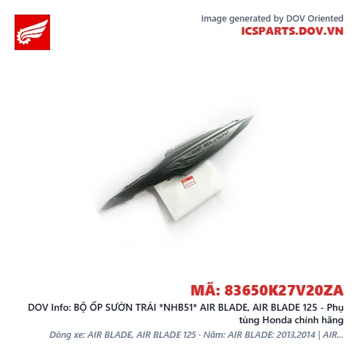 BỘ ỐP SƯỜN TRÁI *NHB51* AIR BLADE, AIR BLADE 125 - Phụ tùng Honda chính hãng
