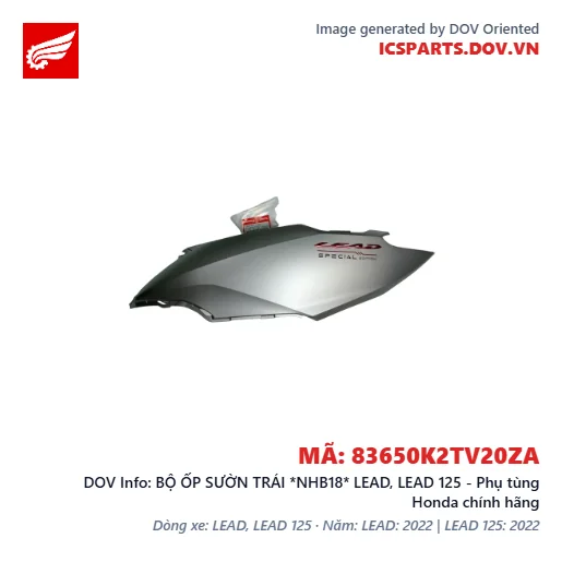 BỘ ỐP SƯỜN TRÁI *NHB18* LEAD, LEAD 125 - Phụ tùng Honda chính hãng
