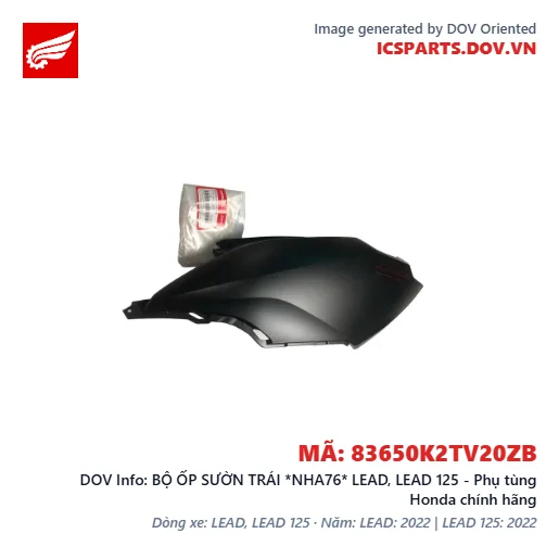 BỘ ỐP SƯỜN TRÁI *NHA76* LEAD, LEAD 125 - Phụ tùng Honda chính hãng
