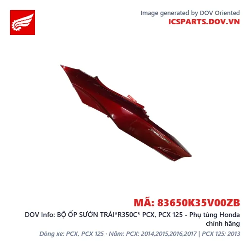 BỘ ỐP SƯỜN TRÁI*R350C* PCX, PCX 125 - Phụ tùng Honda chính hãng