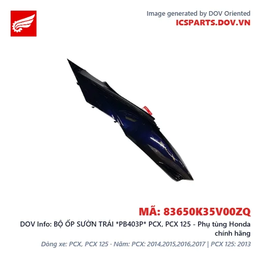BỘ ỐP SƯỜN TRÁI *PB403P* PCX, PCX 125 - Phụ tùng Honda chính hãng