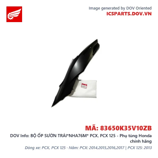 BỘ ỐP SƯỜN TRÁI*NHA76M* PCX, PCX 125 - Phụ tùng Honda chính hãng