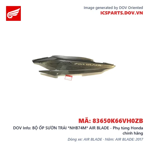 BỘ ỐP SƯỜN TRÁI *NHB74M* AIR BLADE - Phụ tùng Honda chính hãng