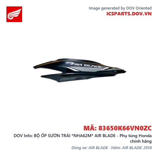 BỘ ỐP SƯỜN TRÁI *NHA62M* AIR BLADE - Phụ tùng Honda chính hãng