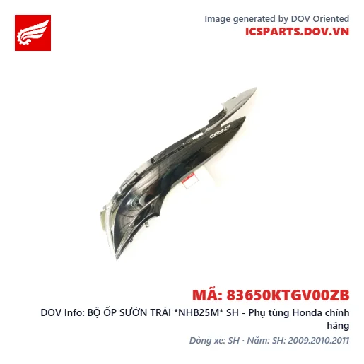 BỘ ỐP SƯỜN TRÁI *NHB25M* SH - Phụ tùng Honda chính hãng