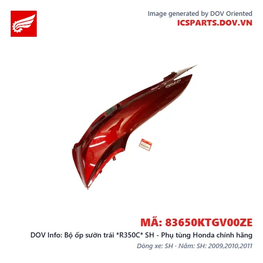 Bộ ốp sườn trái *R350C* SH - Phụ tùng Honda chính hãng