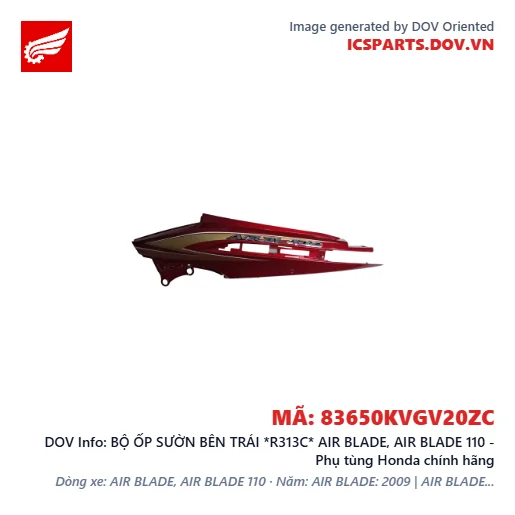 BỘ ỐP SƯỜN BÊN TRÁI *R313C* AIR BLADE, AIR BLADE 110 - Phụ tùng Honda chính hãng