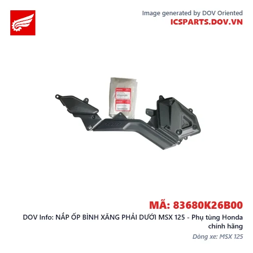 NẮP ỐP BÌNH XĂNG PHẢI DƯỚI MSX 125 - Phụ tùng Honda chính hãng