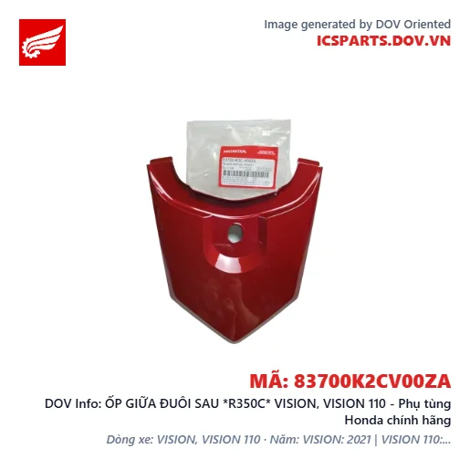 ỐP GIỮA ĐUÔI SAU *R350C* VISION, VISION 110 - Phụ tùng Honda chính hãng