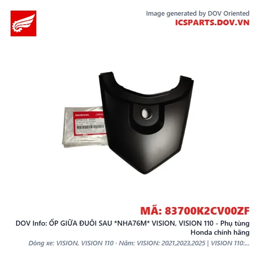 ỐP GIỮA ĐUÔI SAU *NHA76M* VISION, VISION 110 - Phụ tùng Honda chính hãng