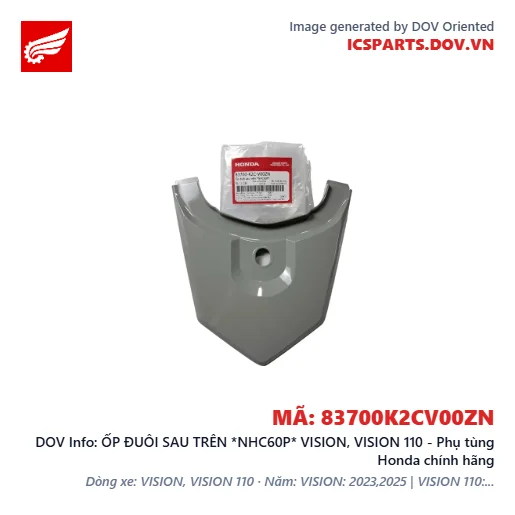 ỐP ĐUÔI SAU TRÊN *NHC60P* VISION, VISION 110 - Phụ tùng Honda chính hãng