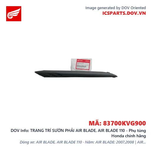 TRANG TRÍ SƯỜN PHẢI AIR BLADE, AIR BLADE 110 - Phụ tùng Honda chính hãng