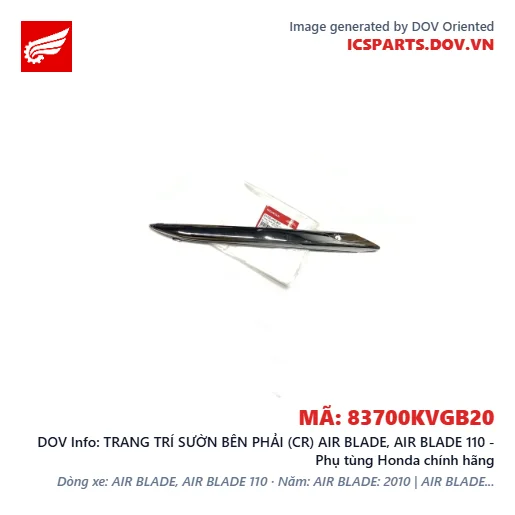 TRANG TRÍ SƯỜN BÊN PHẢI (CR) AIR BLADE, AIR BLADE 110 - Phụ tùng Honda chính hãng