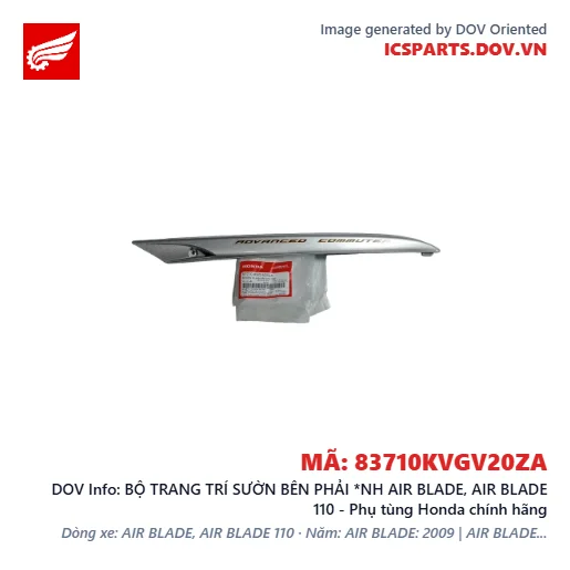 BỘ TRANG TRÍ SƯỜN BÊN PHẢI *NH AIR BLADE, AIR BLADE 110 - Phụ tùng Honda chính hãng