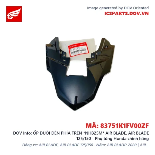 ỐP ĐUÔI ĐÈN PHÍA TRÊN *NHB25M* AIR BLADE, AIR BLADE 125/150 - Phụ tùng Honda chính hãng