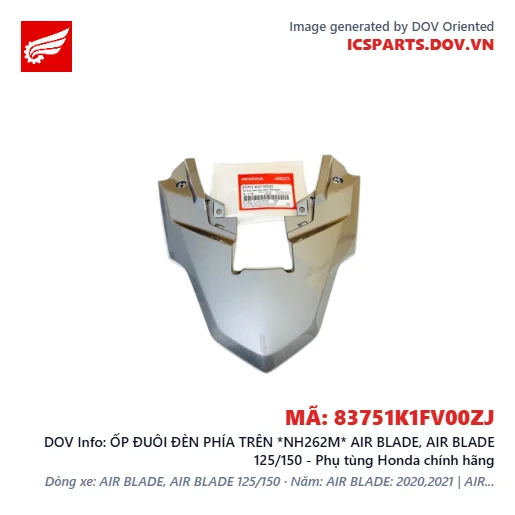 ỐP ĐUÔI ĐÈN PHÍA TRÊN *NH262M* AIR BLADE, AIR BLADE 125/150 - Phụ tùng Honda chính hãng