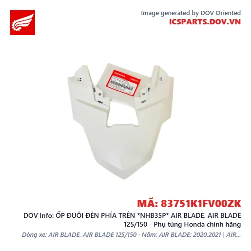 ỐP ĐUÔI ĐÈN PHÍA TRÊN *NHB35P* AIR BLADE, AIR BLADE 125/150 - Phụ tùng Honda chính hãng