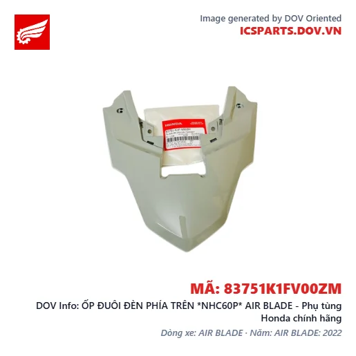 ỐP ĐUÔI ĐÈN PHÍA TRÊN *NHC60P* AIR BLADE - Phụ tùng Honda chính hãng